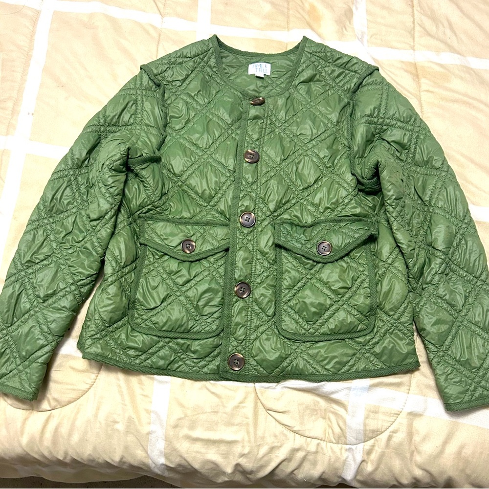 Green and brown women’s jacket